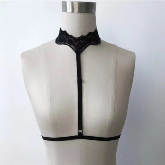 New! Black Lace Collar Harness - Picture 2 of 5